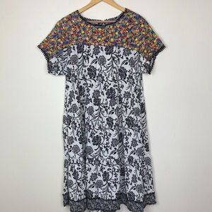 JOHN MARK 🌺 Floral Tiered Embroidered Dress Sz XL
